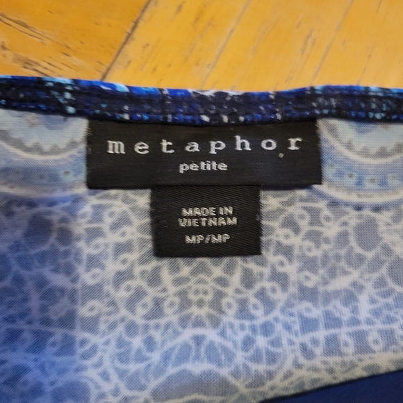 Metaphor Petite Blue/Black Maxi Dress sz med - Picture 2 of 2